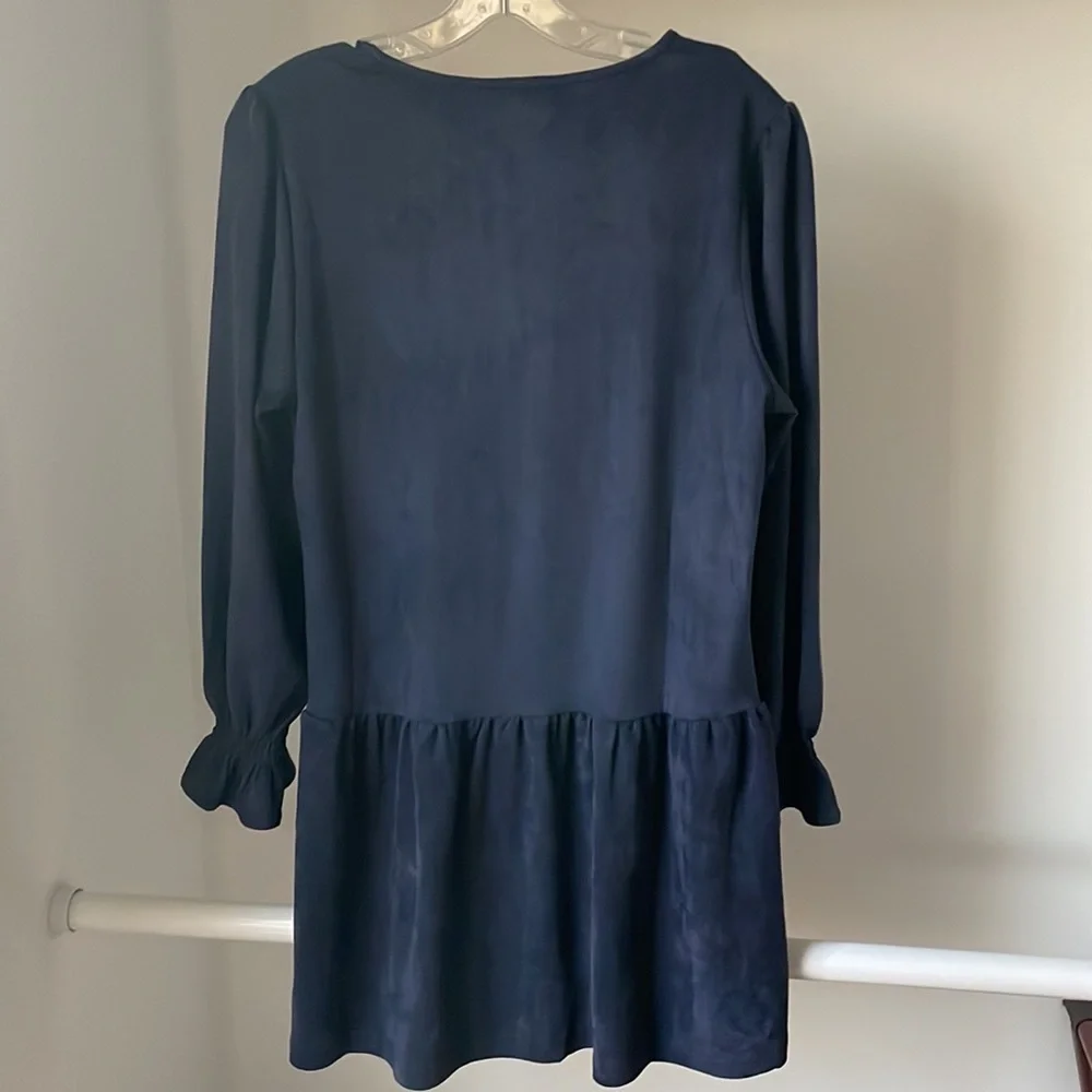 NWT Joh Apparel Size Small Faux Suede Navy Alize Tunic Dress - Picture 12 of 13